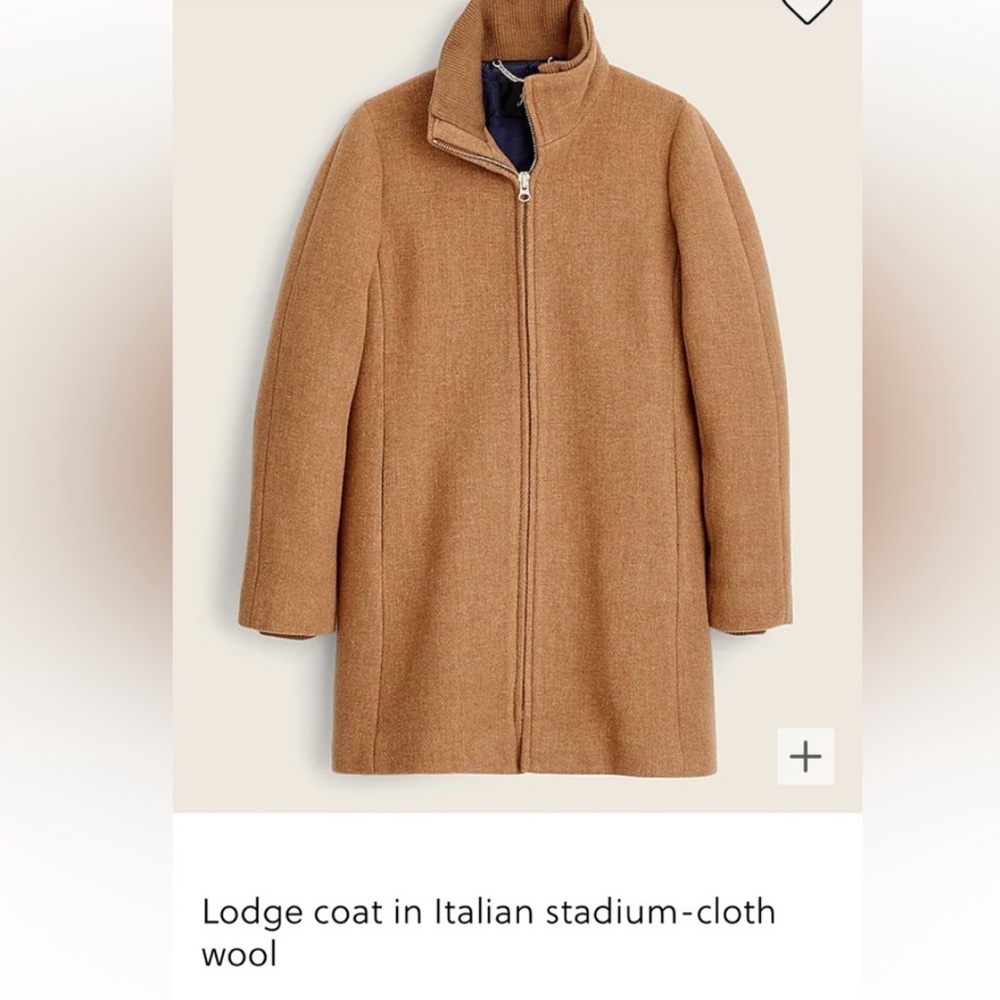 JCREW Lodge Coat in Italian Stadium Cloth Wool - Acorn
